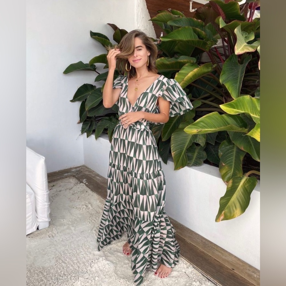 PATBO - Geo Print Midi Dress